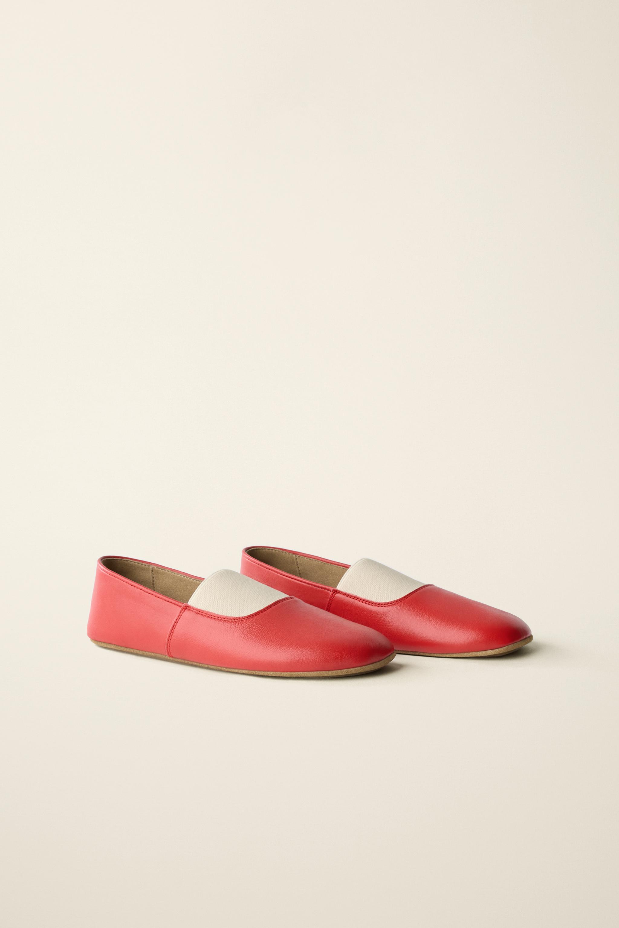 LEATHER BALLET FLATS CREATED BY CARAMEL LONDON X ZARA — Red