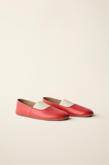 BALLERINES EN CUIR CRÉÉES PAR CARAMEL LONDON X ZARA - Rouge de Zara - Image 3