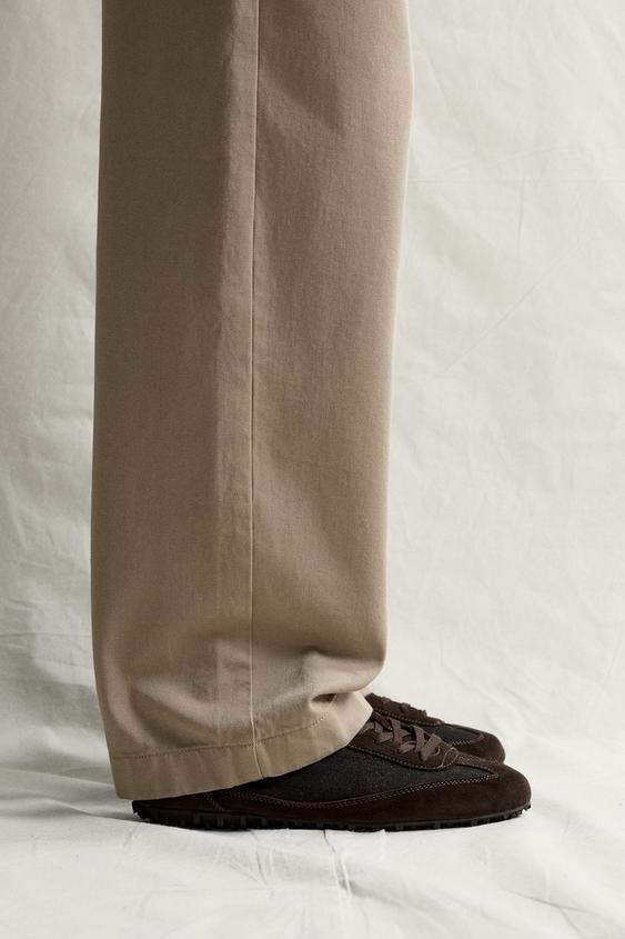 TENIS RETRO PIEL - Marrón de Zara - Imagen 0