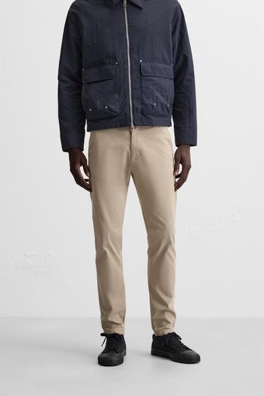 БРЮКИ ЧИНОС SKINNY FIT — БЕЖЕВЫЙ от Zara