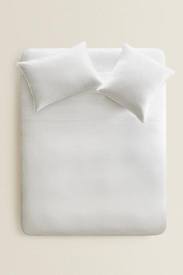 Zara WASHED LINEN DUVET COVER (160 GxM²) - 白色