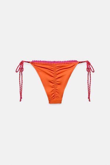 BAS DE BIKINI CROCHET À NŒUDS - Orange de Zara - Image 4