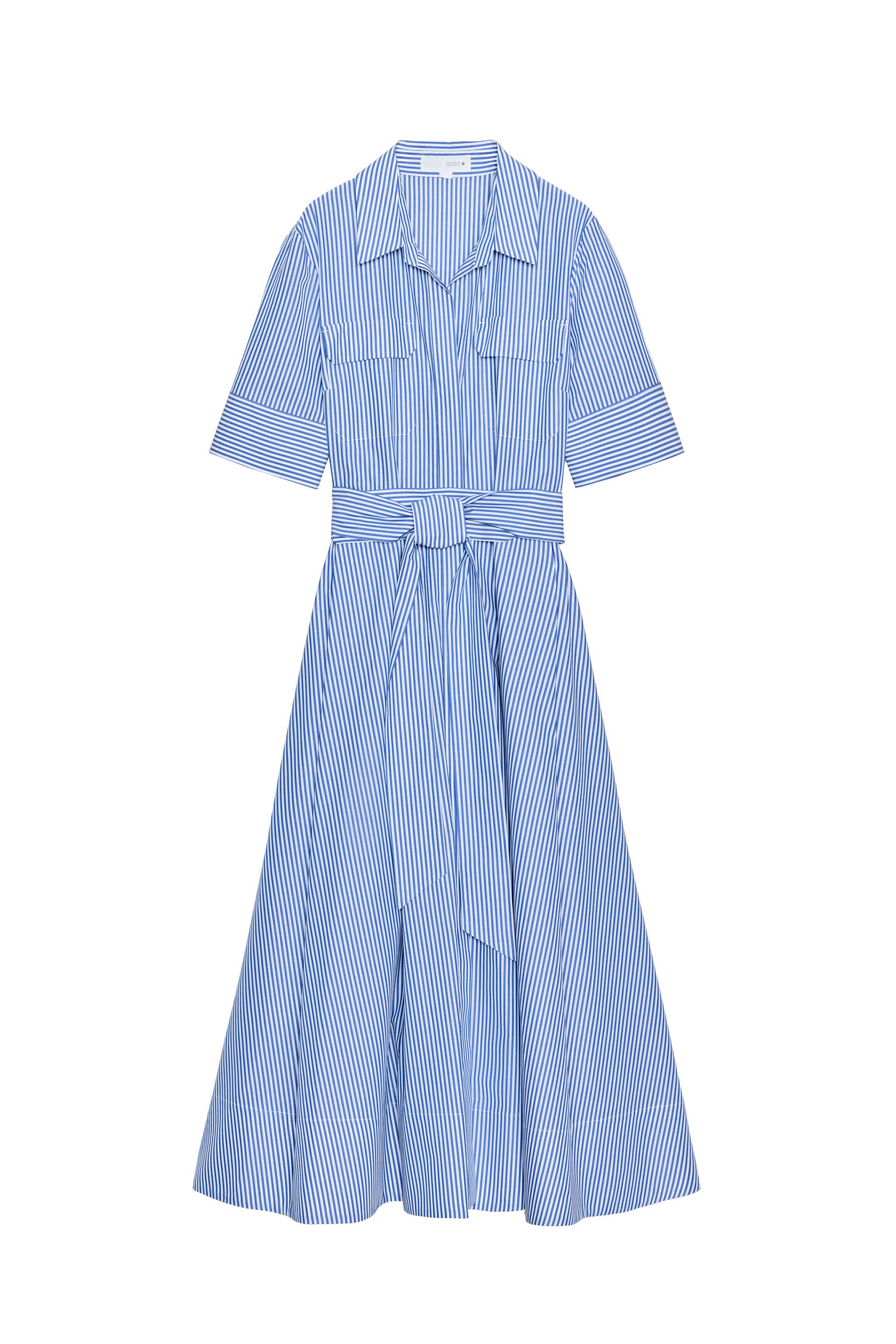 ZW COLLECTION STRIPED POPLIN DRESS WITH BELT - Blue | ZARA Australia ZW COLLECTION STRIPED POPLIN DRESS WITH BELT - Blue | ZARA Australia