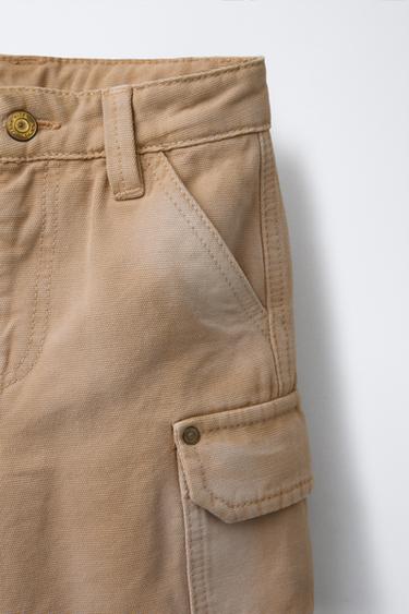 CANVAS CARGO BERMUDA SHORTS - camel by Zara - Image 2