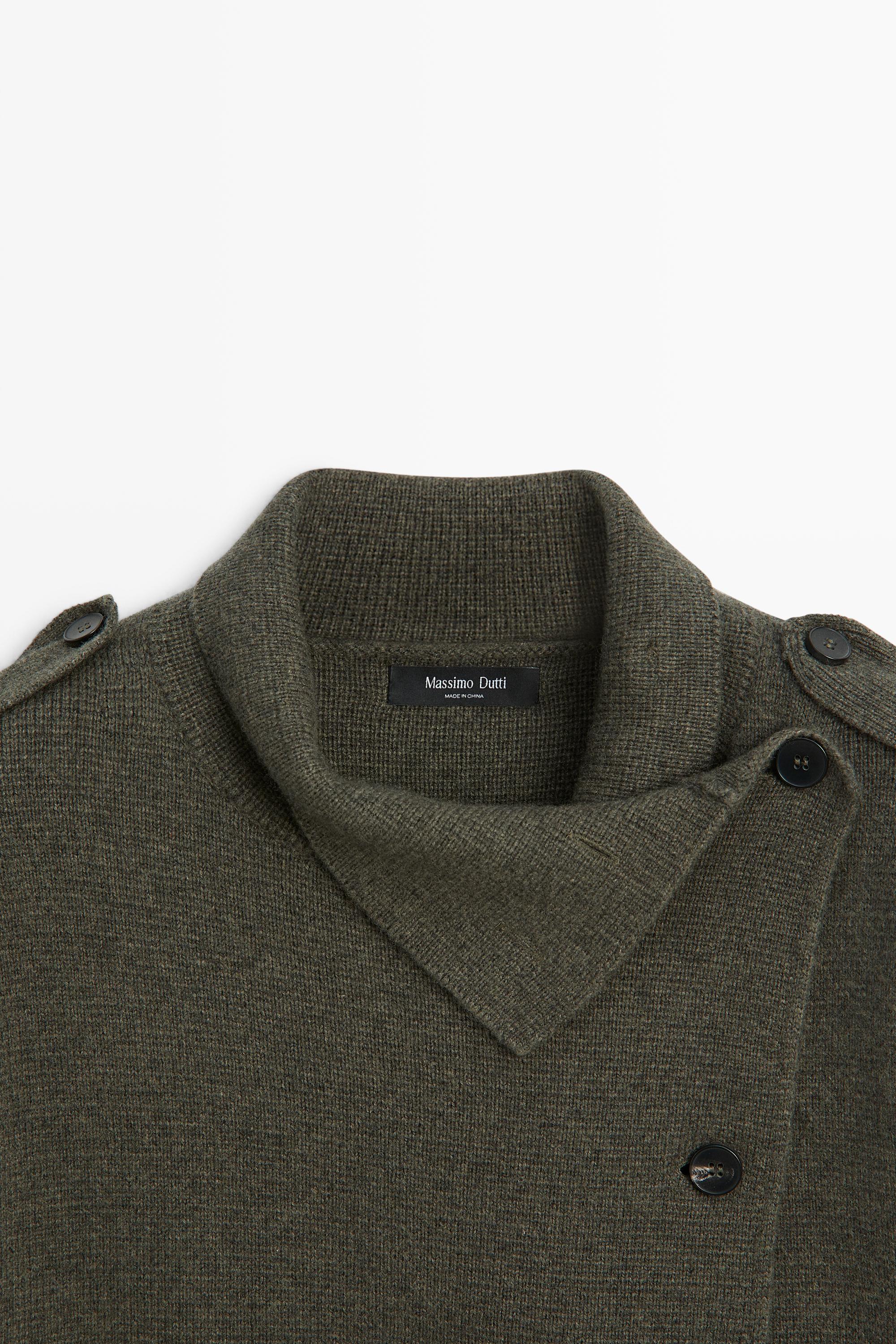 Veste en maille à double boutonnage laine mélangée