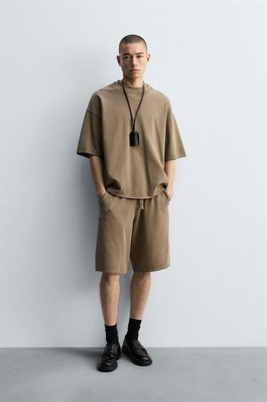 BERMUDA RELAX FIT LAVADA - Marrom da Zara - Imagem 0