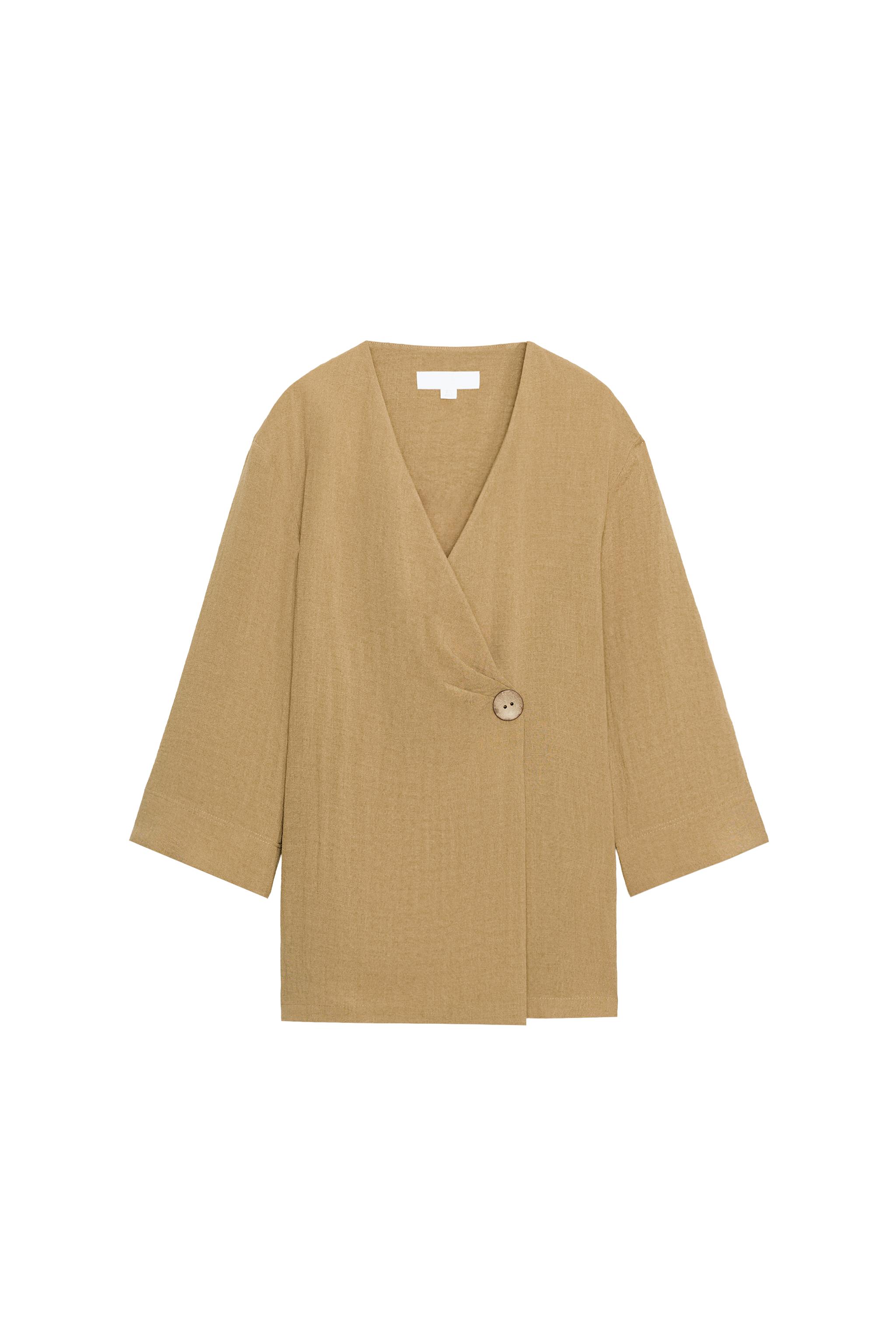 SIDE SLIT WRAP JACKET SET