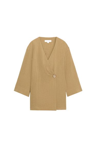 CHAQUETA CRUZADA ABERTURAS LATERALES SET - Tostado de Zara