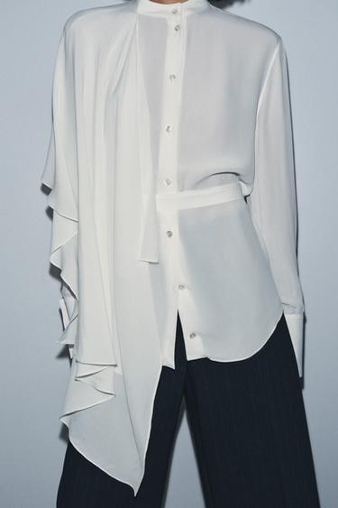 ASYMMETRIC ZW COLLECTION SHIRT - Ecru by Zara - Image 3