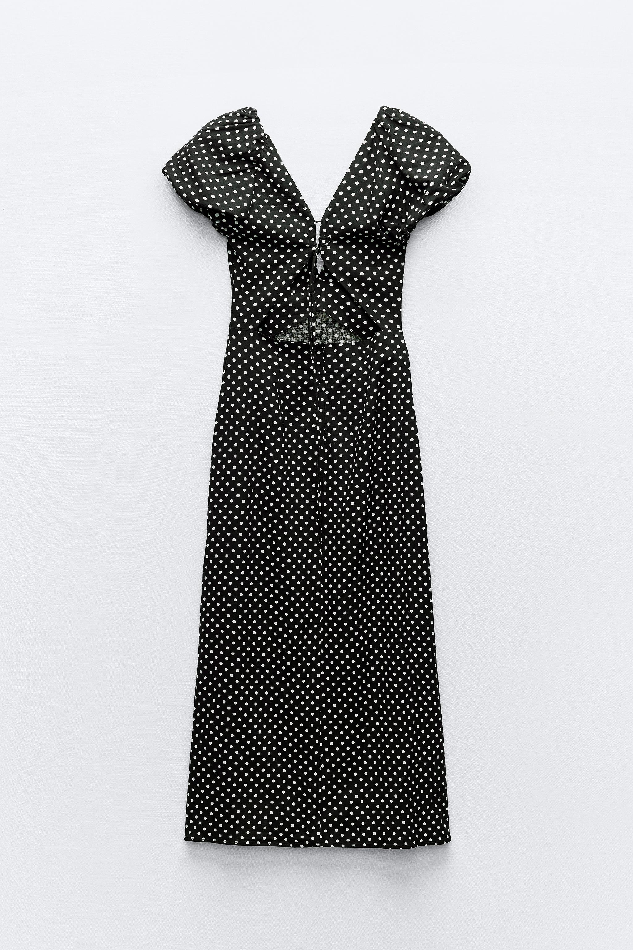 Black spotty dress zara best sale