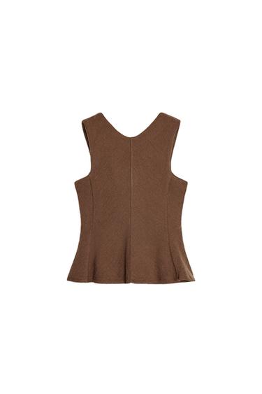 TEXTURED PEPLUM TOP