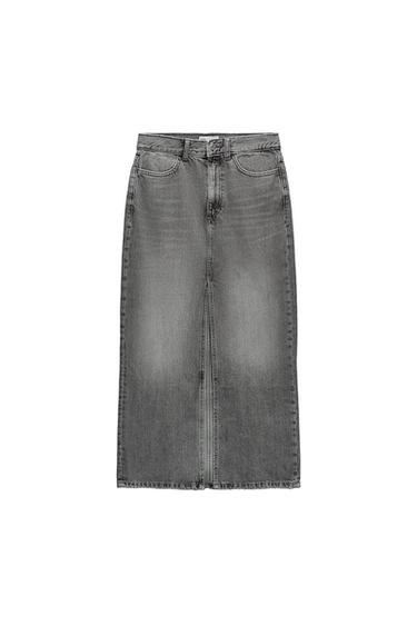 FALDA DENIM LARGA TRF