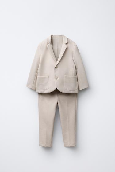 TOTAL LOOK COMFORT SUIT BLAZER AND TROUSERS - Burgundy by Zara - Image 0