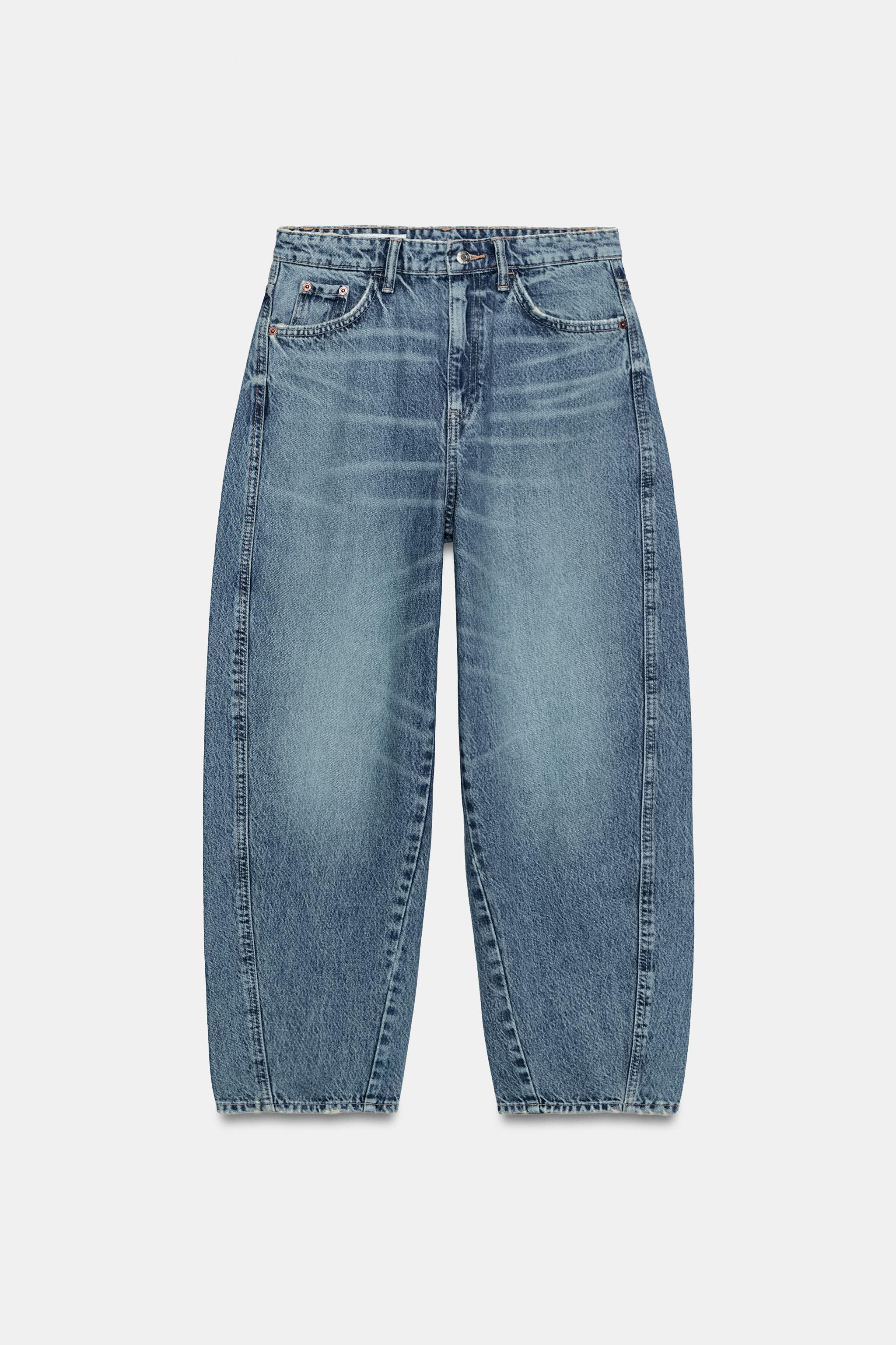 JEANS TRF CROPPED CINTURA MÉDIA - Azul | ZARA Brasil