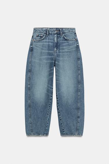 JEANS TRF CROPPED TIRO MEDIO - Azul de Zara - Imagen 0