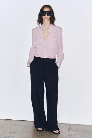 შარვალი ნაკერებით ZW COLLECTION - Zara-ს Navy blue