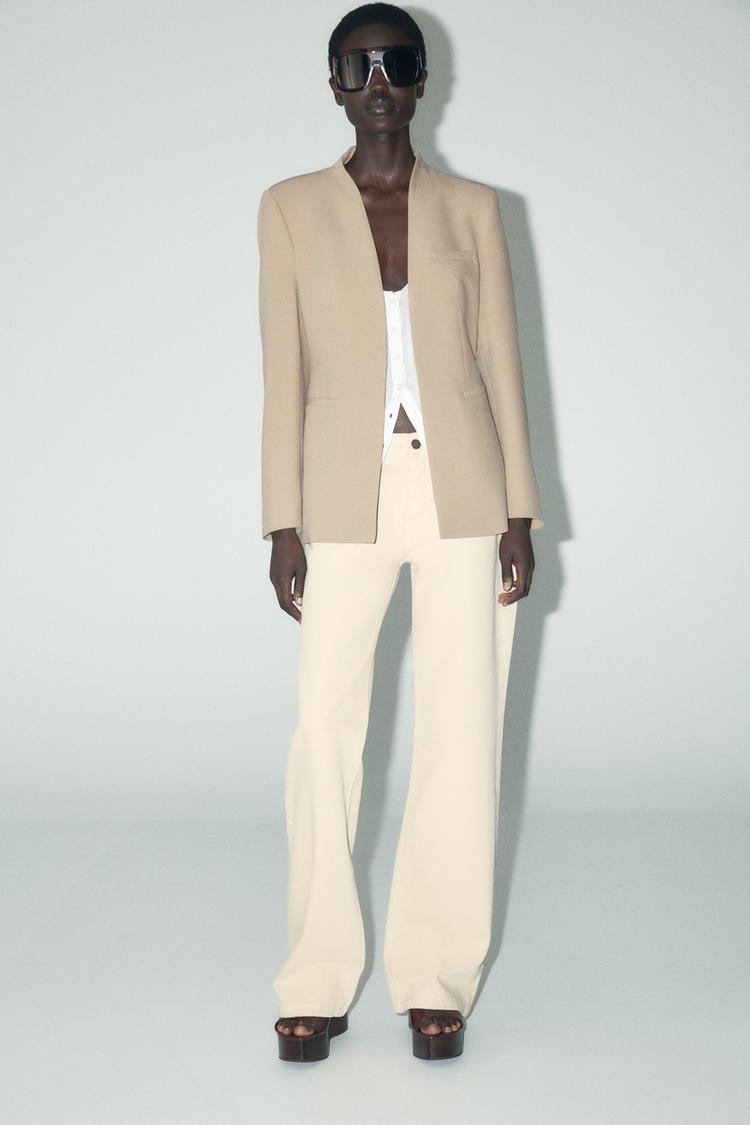 COLLARLESS BLAZER camel ZARA Australia