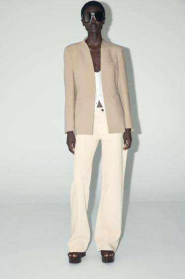 Zara SLEEVELESS BLAZER - taupe brown - Image 0
