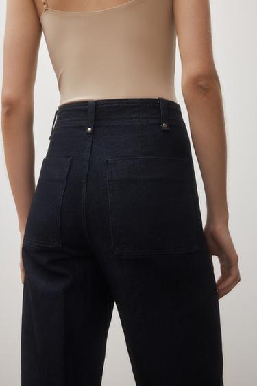 JEANS ZW COLLECTION WIDE LEG TIRO ALTO - Azul de Zara