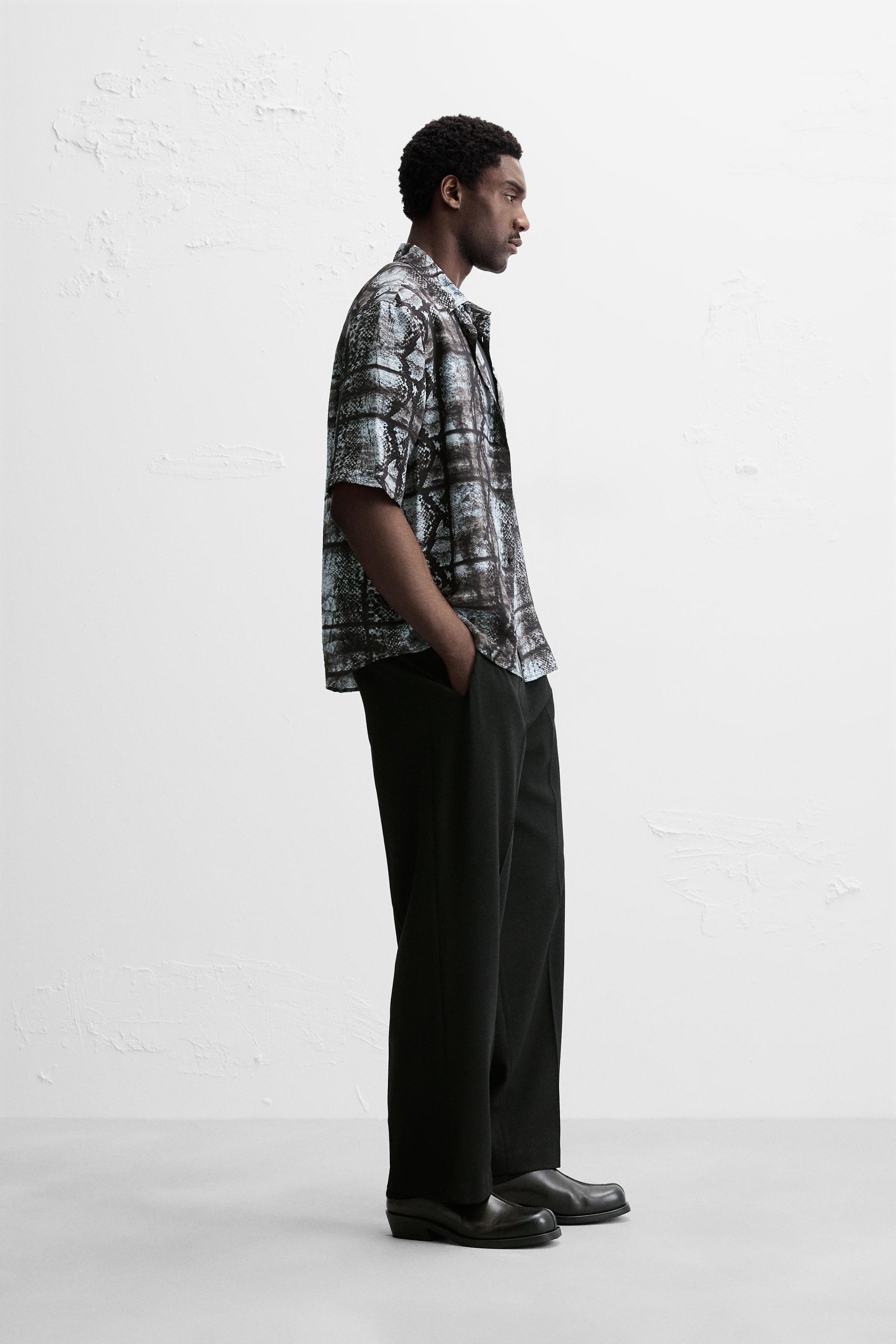 ABSTRACT PRINT SHIRT - Black / White | ZARA Thailand