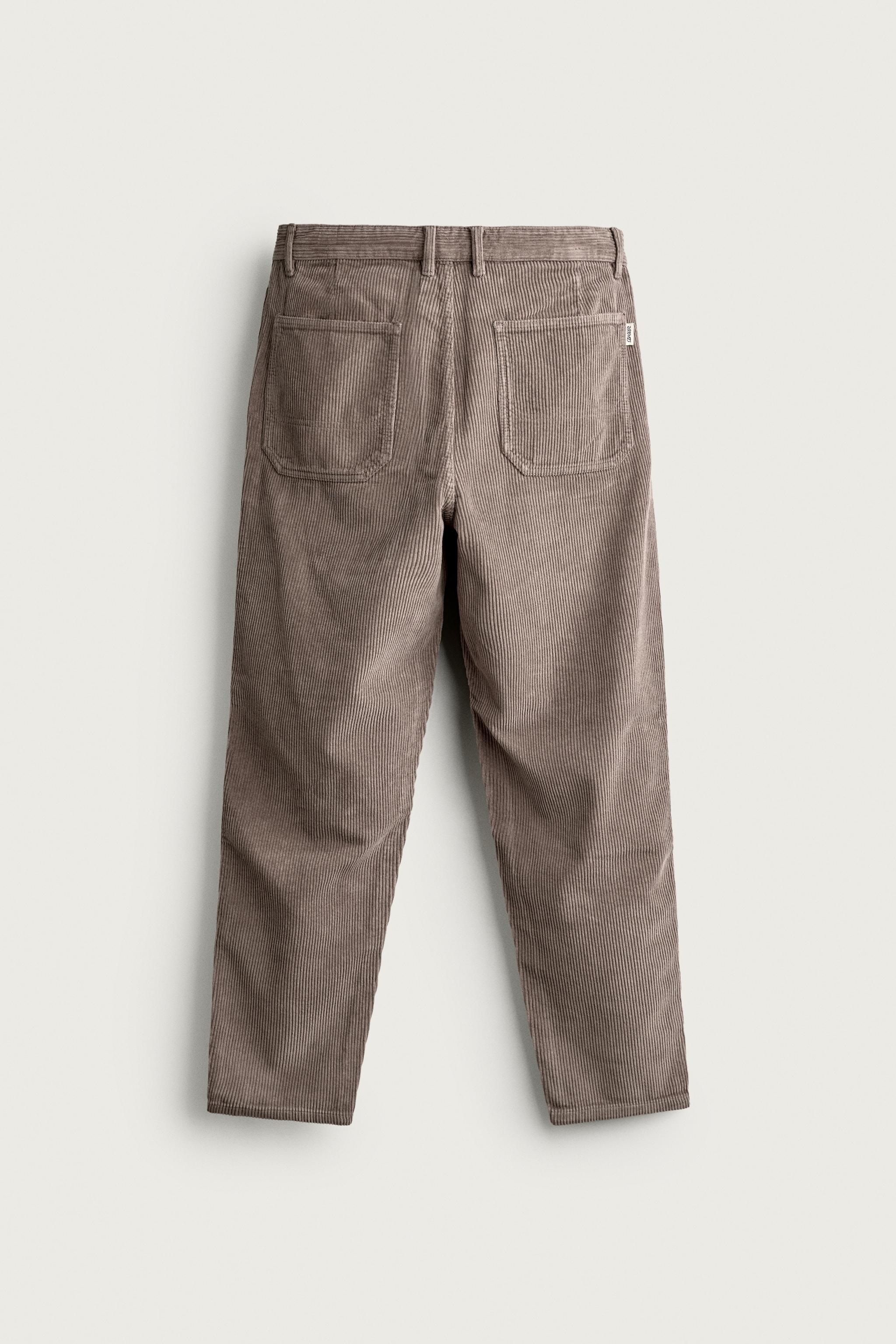 PANTALON COUPE CAROTTE EN VELOURS CÔTELÉ DÉLAVÉ