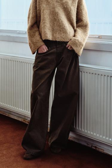 TRF BAGGY BARREL LOW-RISE JEANS - Brown by Zara
