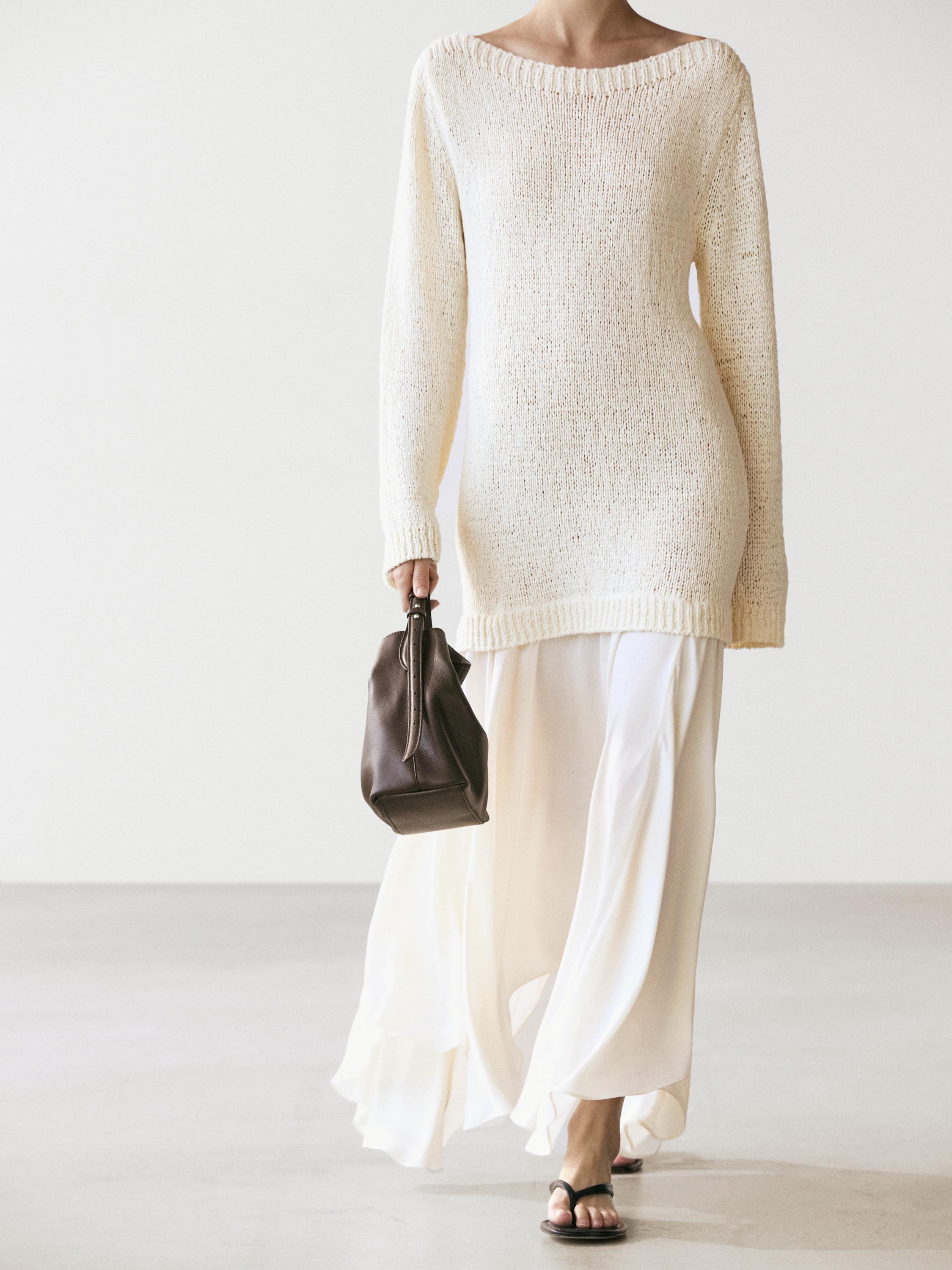 Combined asymmetric midi dress