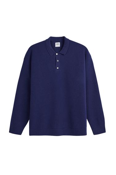BOILED WOOL POLO SWEATER