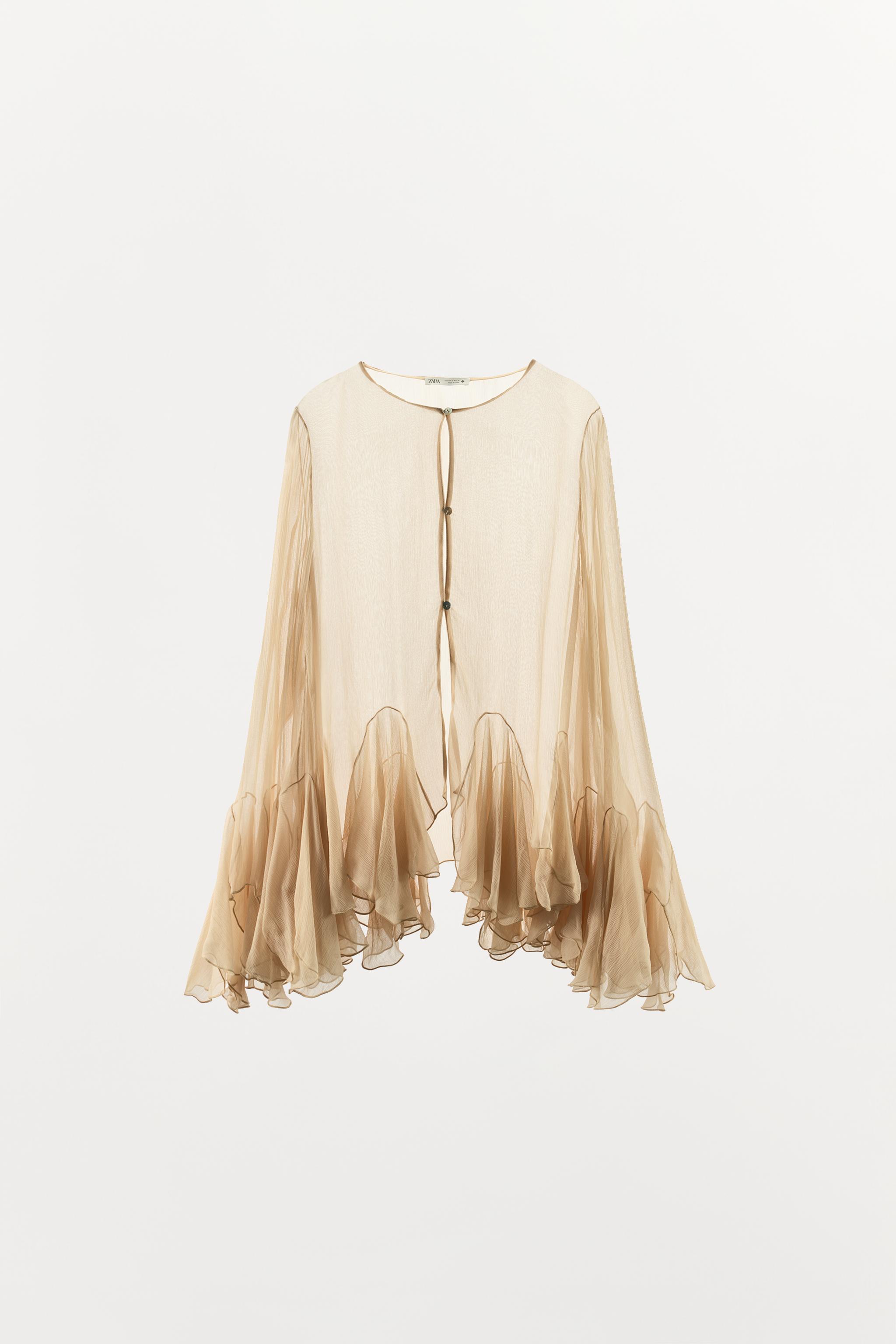 CHEMISE EN CRÊPE GEORGETTE À VOLANTS