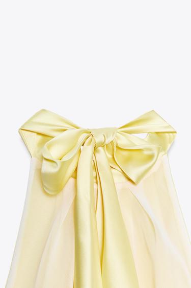HALTER SATIN DRESS - Light yellow by Zara - Image 9