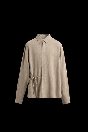 CAMISA LINO - VISCOSA LAZADA - Arena de Zara - Imagen 0