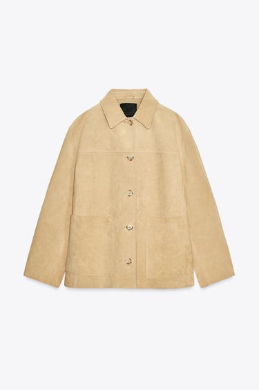 CAZADORA PIEL ANTE ZW COLLECTION LIMITED EDITION - Mantequilla de Zara
