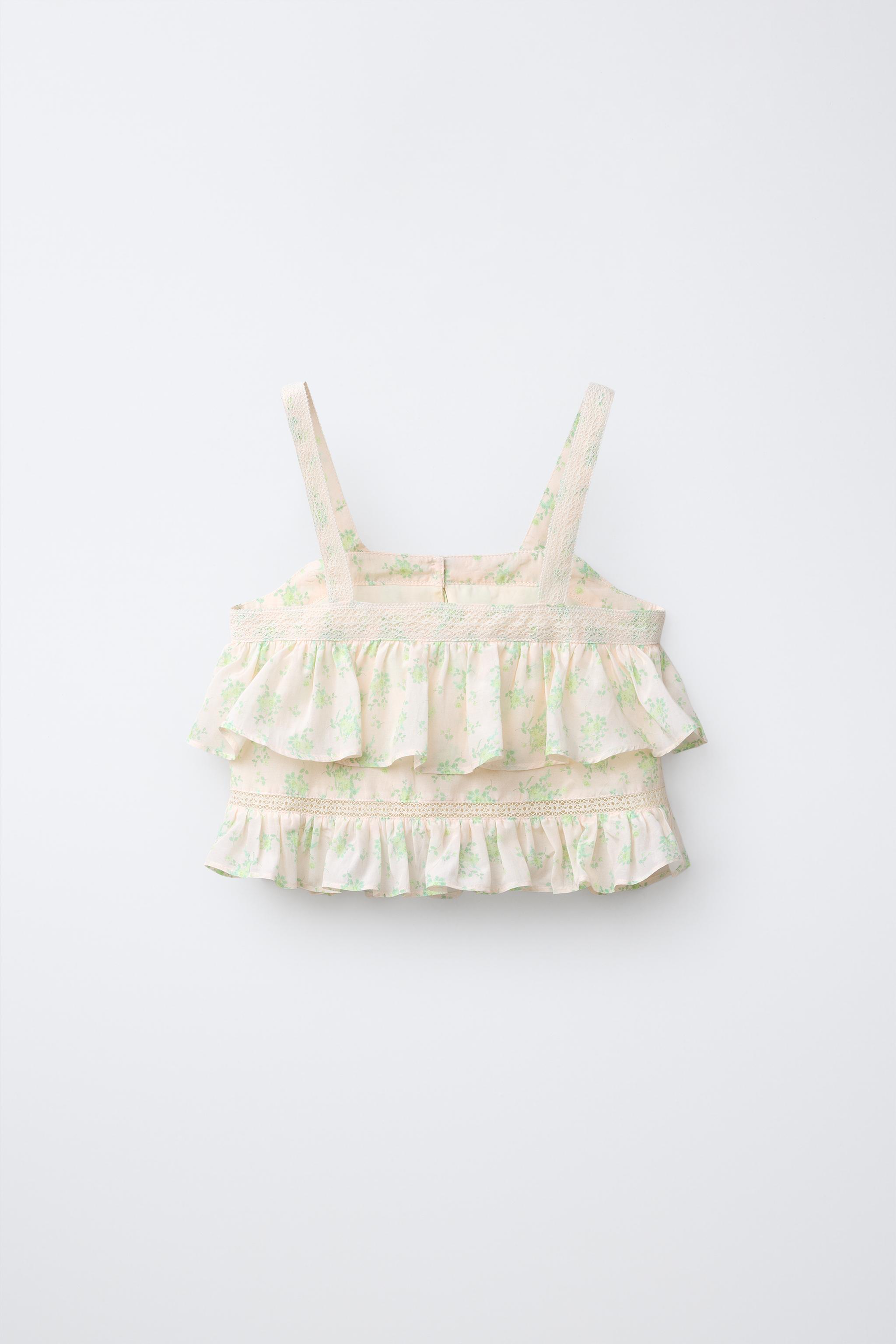 DOUBLE RUFFLE FLORAL TOP