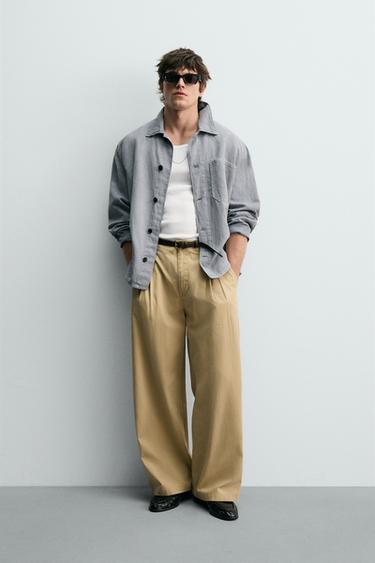 SURCHEMISE RELAXED FIT COTON-LIN - Bleu de Zara