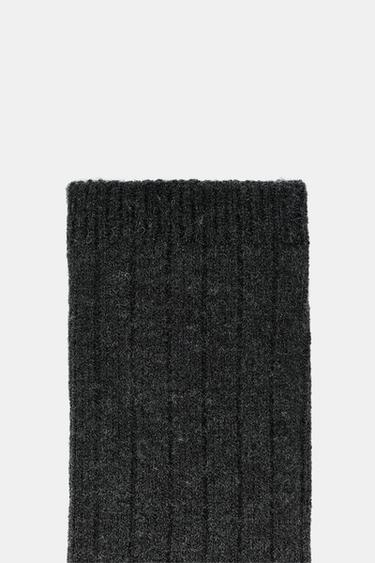 Zara BASIC RIBBED SOCKS - Gray marl