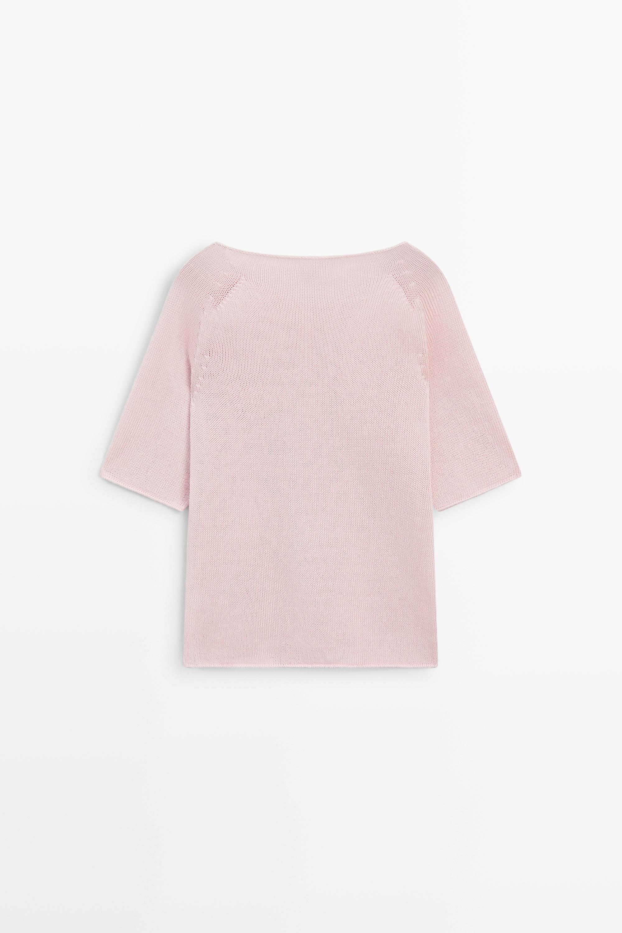 100% cotton boat neck knit sweater