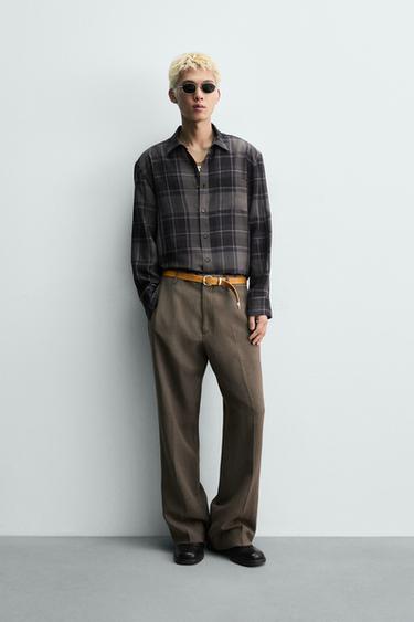 FLOWING CHECK SHIRT - blue/black by Zara - Image 0