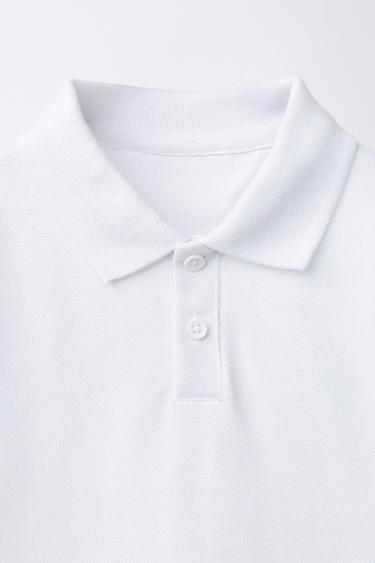 PLAIN PIQUÉ POLO SHIRT - White by Zara - Image 2