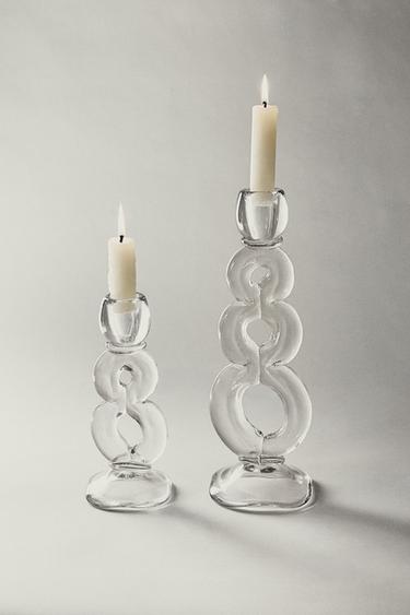 SPHERE DESIGN GLASS CANDLE HOLDER - Transparent by Zara