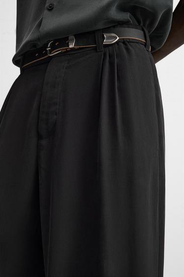 FLOWING TROUSERS WITH PLEATS - Anthracite grey by Zara - Image 5