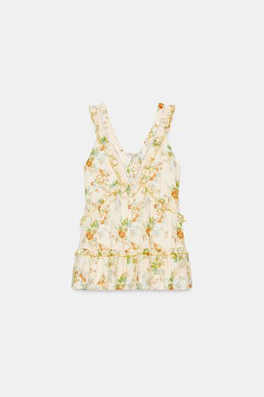 VESTIDO MINI FLORES  - Multicolor de Zara