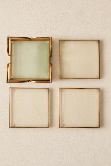 Zaras FLERPACK GLASUNDERLÄGG I METALL OCH GLAS (6-PACK) - Guldfärgad