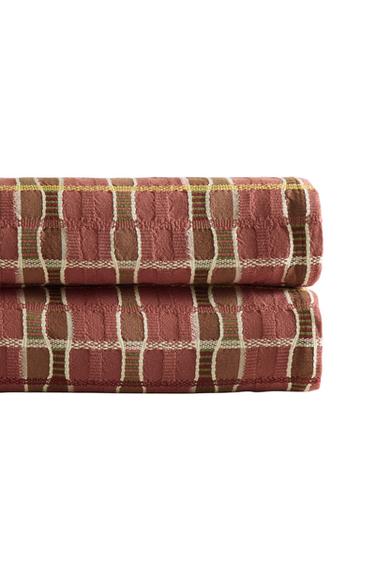 MULTICOLORED STRIPED COTTON BEDSPREAD - Rosa de Zara - Imagen 0