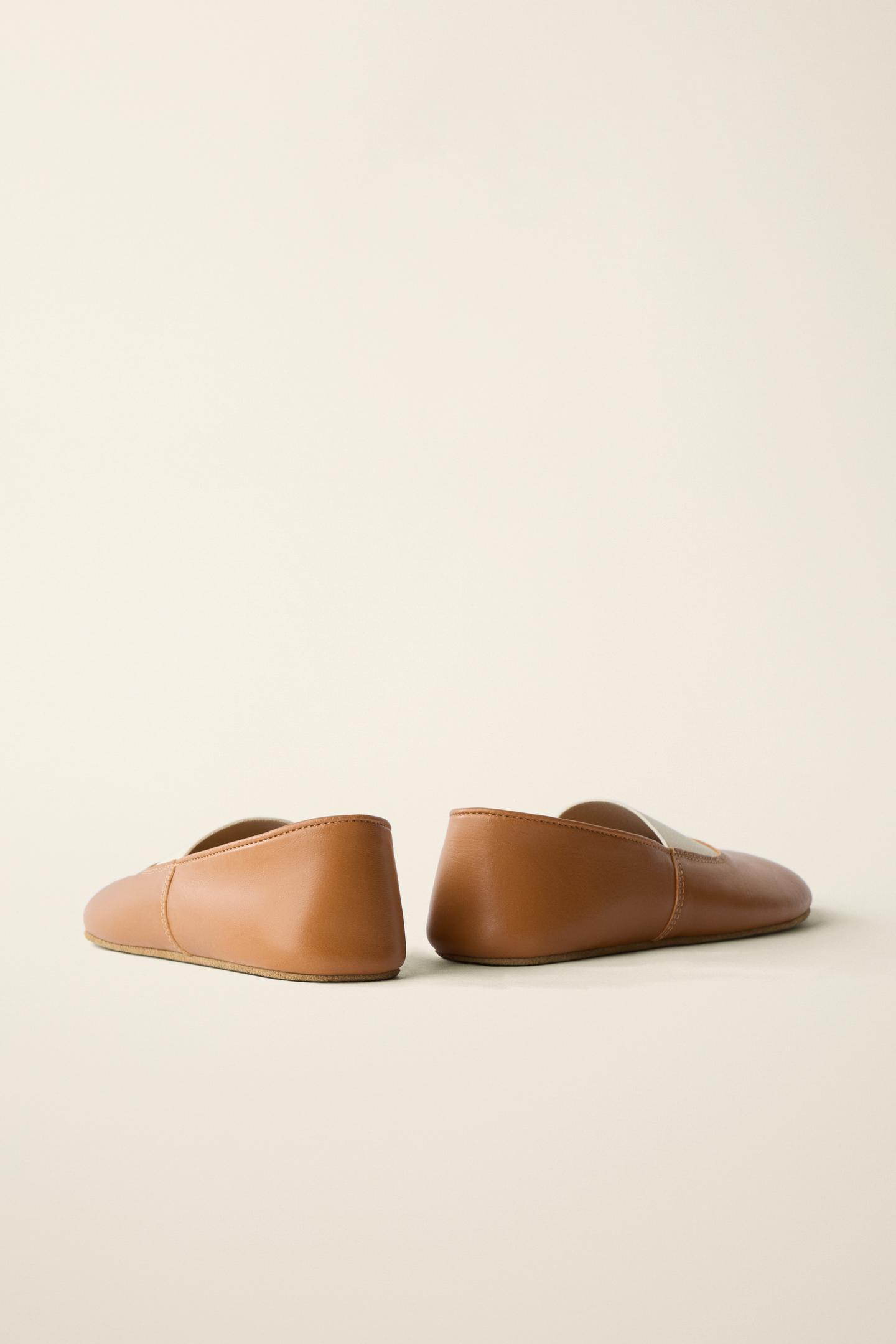 Детские балетки Zara Leather Ballet Flats Created BY Caramel London, цвет: Коричневый — фото 7