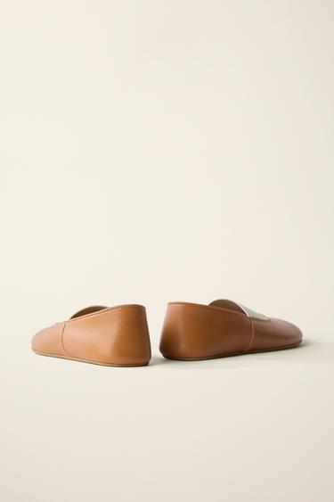 BALLERINES EN CUIR CRÉÉES PAR CARAMEL LONDON X ZARA - Marron de Zara - Image 7