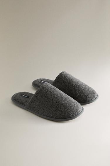 TERRY BATHROOM SLIPPERS - Dark Grey by Zara - Image 1