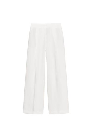 LINEN BLEND PLEATED TROUSERS ZW COLLECTION