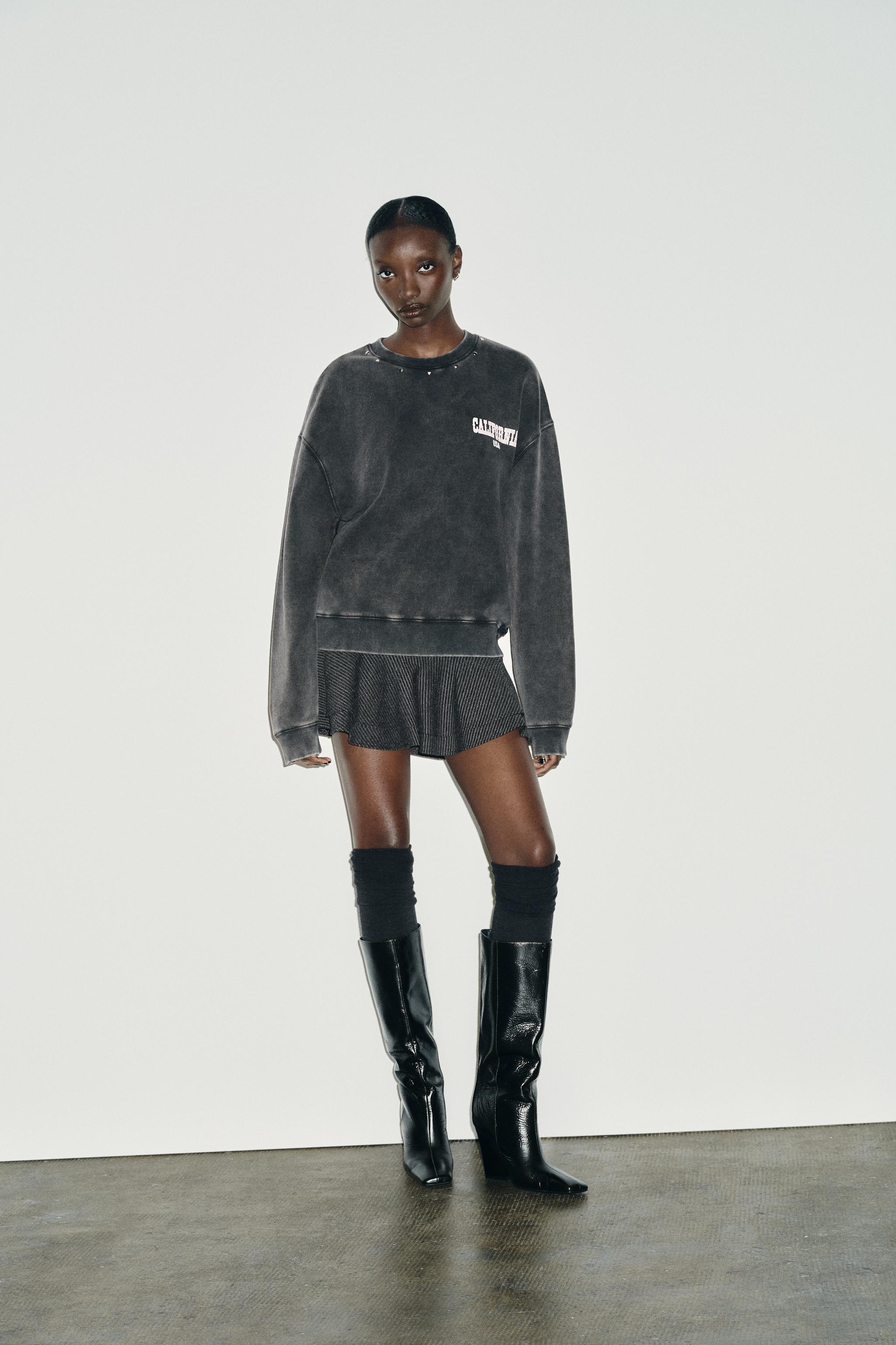 ピンストライプ フリルミニスカート - ストライプ | ZARA Japan