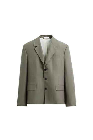 Zara LYOCELL - LINEN SUIT BLAZER - Mink