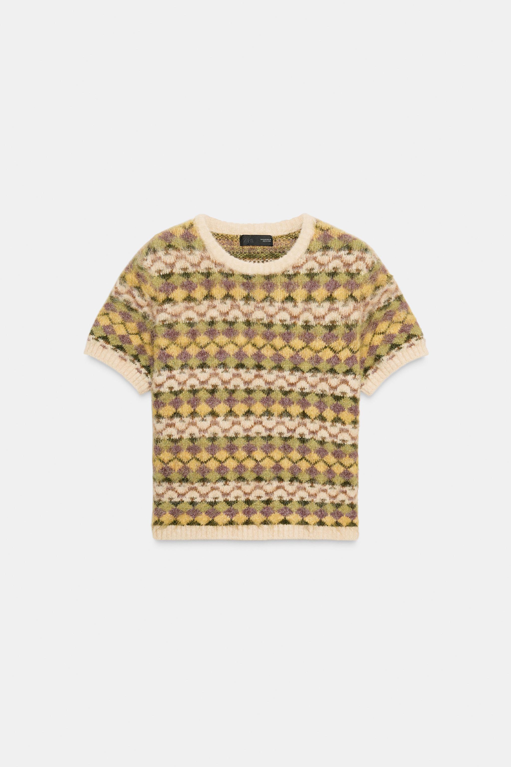 BRUSHED EFFECT JACQUARD KNIT SWEATER - Multicolored | ZARA